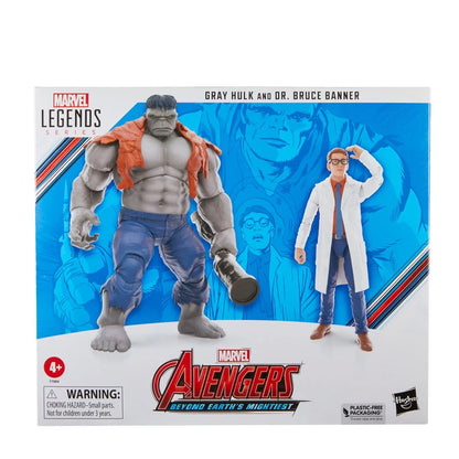 Avengers 60th Anniversary Marvel Legends Gray Hulk and Dr. Bruce Banner 6-Inch Action Figures