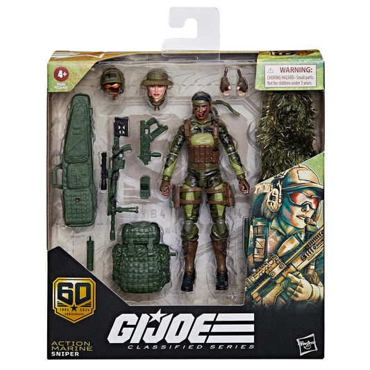 (October 2024) G.I. Joe Classified Series 60th Anniversary 6-Inch Action Marine Sniper Action Figure