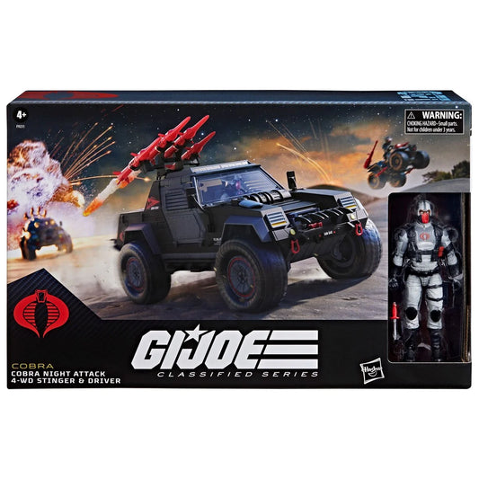 (Pre-Order October 2024) G.I. Joe Classified Series Cobra Night Attack 4-WD Stinger 6-Inch Scale Vehicle with Driver Action Figure