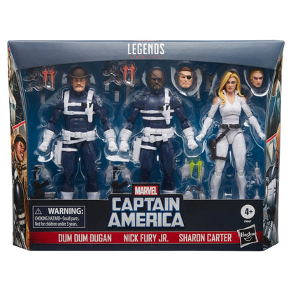 Marvel Legends Series Dum Dum Dugan, Sharon Carter, and Nick Fury Jr. 6-Inch Action Figure 3-Pack